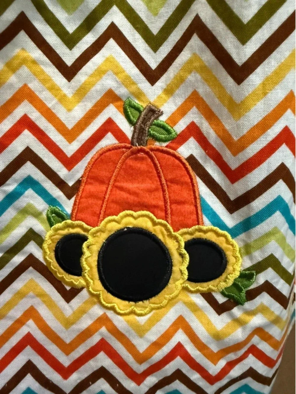 Be Mine Chevron Striped Fall Pumpkin Sunflower Dress